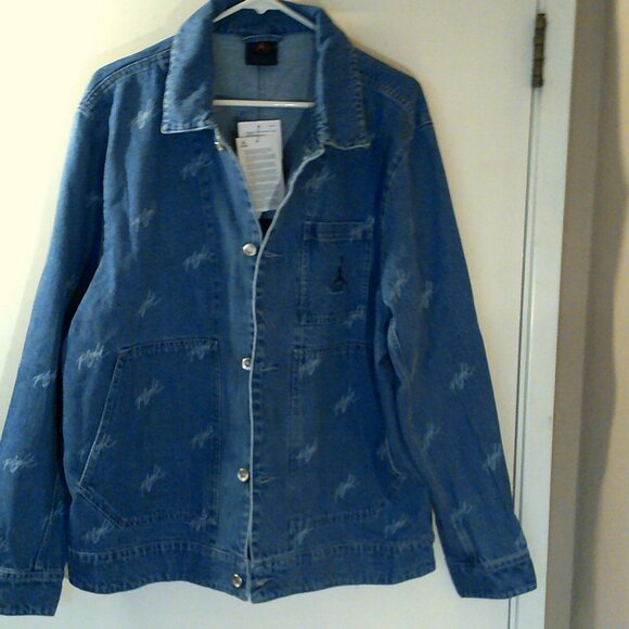 NEW AIR JORDAN "Flight Heritage Denim Jacket" MEN'S BLUE LARGE FN4649-436